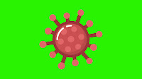 photo of cartoon corona virus cell with link to animated green screen effects.