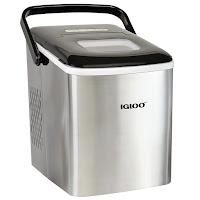 Igloo Automatic Self-Cleaning Portable Countertop Ice Maker Machine 26 lbs, makes ice in just 7 minutes, cylinder shaped ice, 2 sizes, small or large ice cubes, 2-quart water tank, 1.25 lbs ice bucket