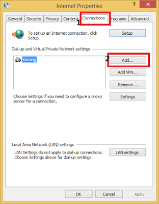 Connections >> lalu pilih Add