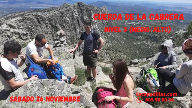 Cuerda de La Cabrera con tu grupo de montaña y senderismo - escapadillas.com