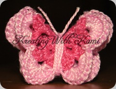 2 tone pink crochet butterfly clip 06_13_10