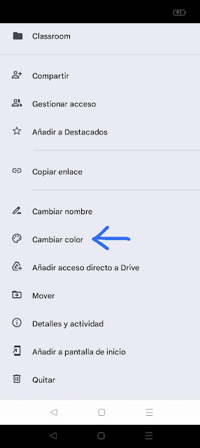 Cambiar el color de las carpetas de Google Drive