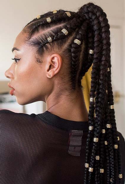 Cute fulani braids ponytail hairstyles for season 2018 