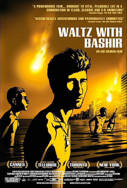 Cartel de la película de animación documental Vals con Bashir