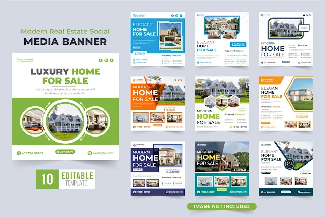Home selling business template vector free download
