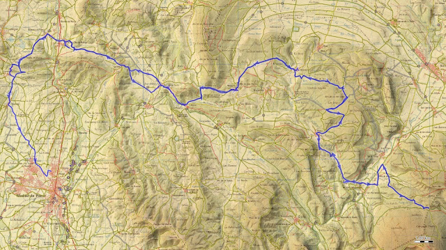 Mapa Ruta Etapa 2: Paresotas - Barriosuso. Ruta por el GR-1 en las Merindades en Mountain Bike