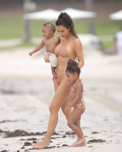 Kim Kardashian flaunts slim frame