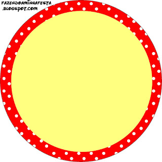 Red, Yellow and Withe Polka Dots Toppers or Free Printable Candy Bar Labels.