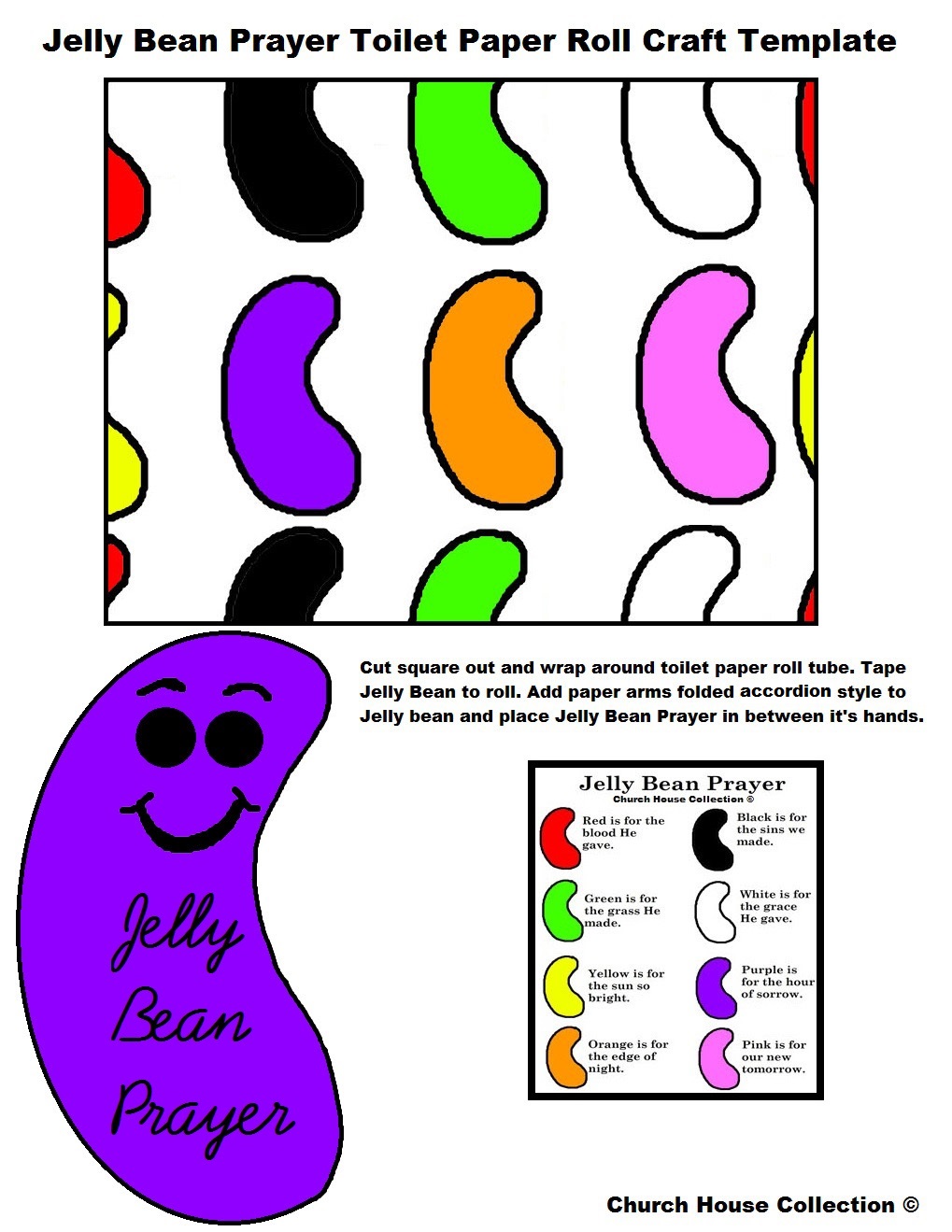Colored Jelly Bean Prayer Template printable version