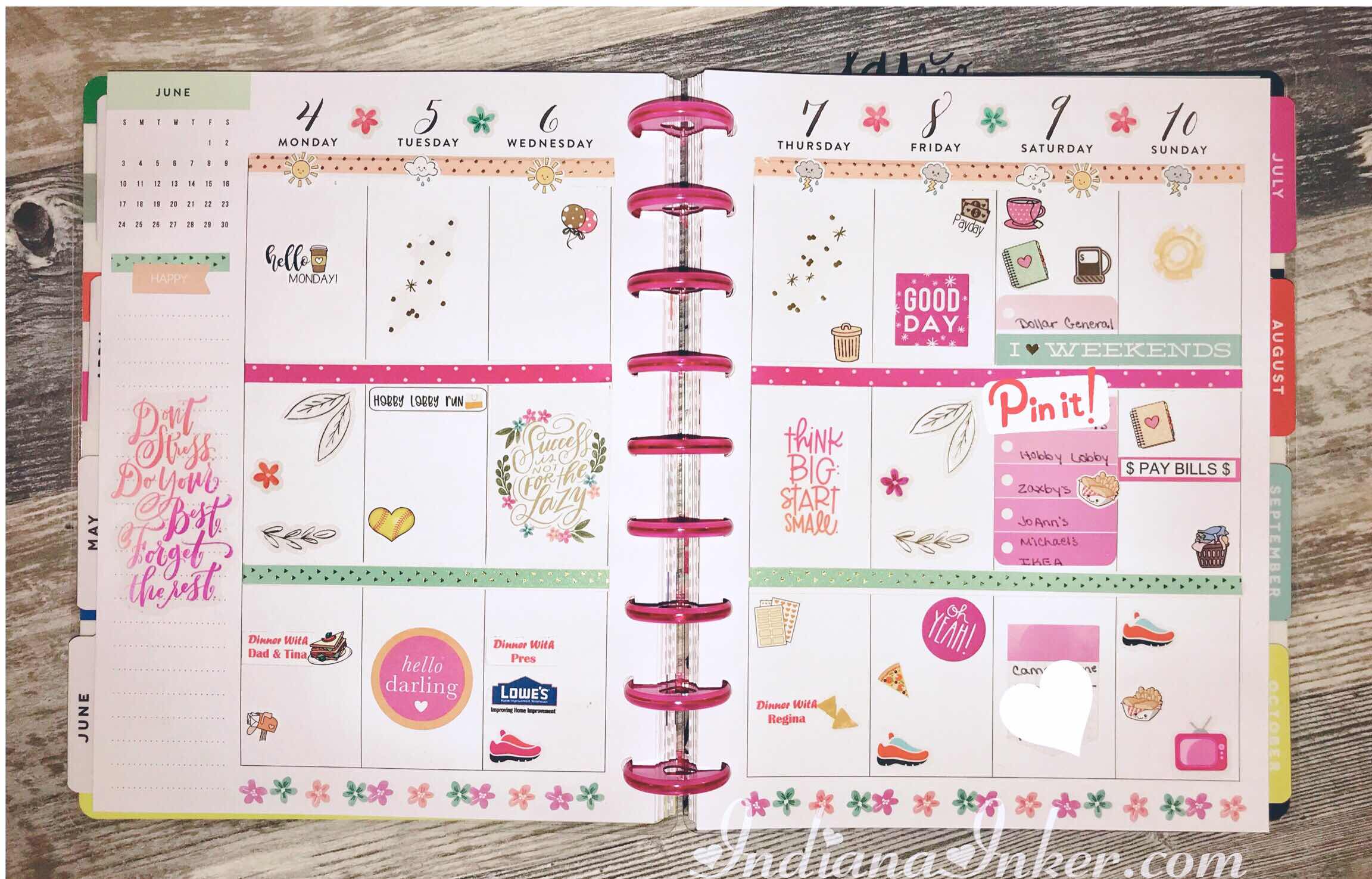 Indiana Inker Happy Planner Classic June 4 10 18