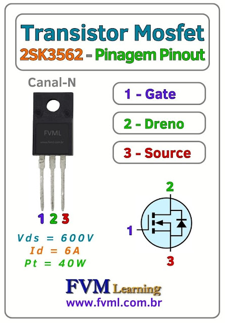 Pinagem-Pinout-Transistor-Mosfet-Canal-N-2SK3562-Características-Substituição