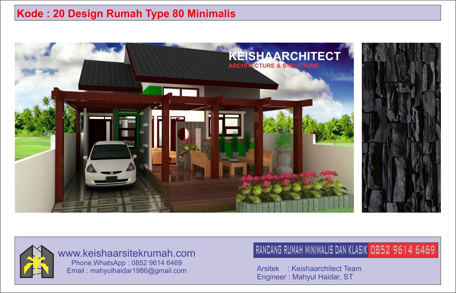 Kode 20 Design Rumah Type 80 Lokasi Meulaboh Aceh Barat