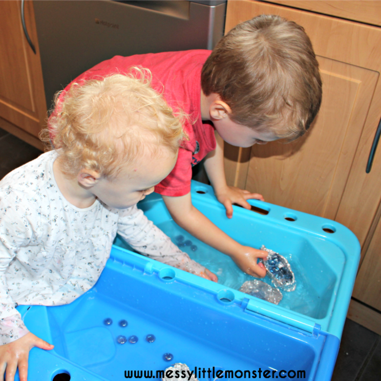 Floating boat science experiment for kids