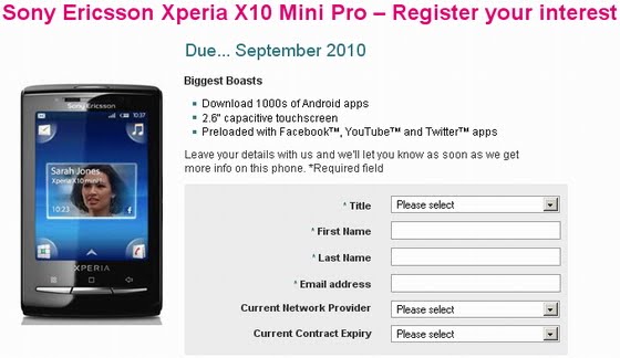 Sony Ericsson Xperia X10 mini sony ericsson xperia x10 mini pro 2. Sony Ericsson Xperia X10 mini