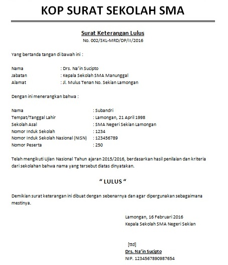 Kop Surat Sekolah Swasta - Nusagates