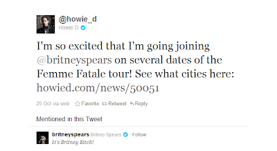 tweet Howie D tentang join tour bersama Britney spears