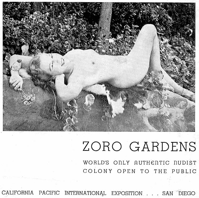 a nudist colony on display at the 1936 California Pacific International Exposition