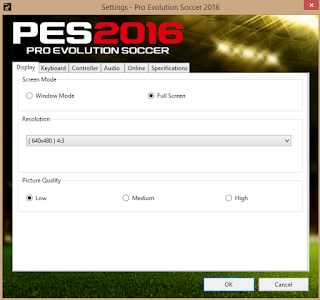 Setting Low End Pes 2016