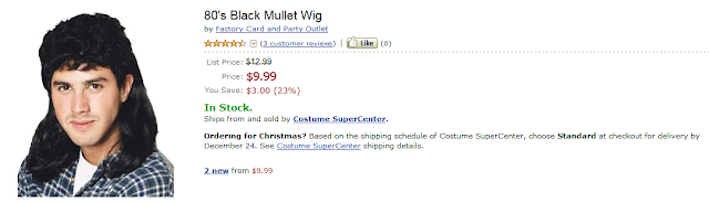 Funny Amazon Reviews Product: 80's Black Mullet Wig