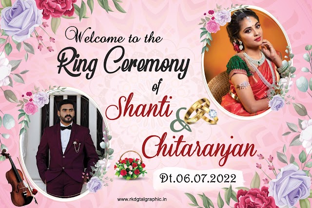 Ring Ceremony Flex Banner Idea and Download PSD Template 