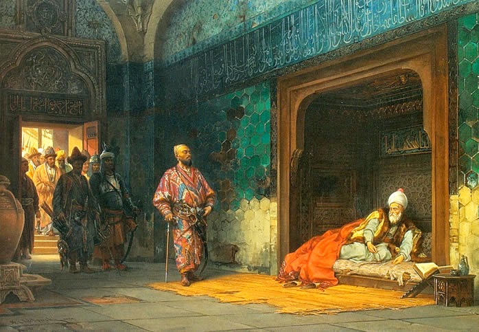 Bayezid held by Timurlane