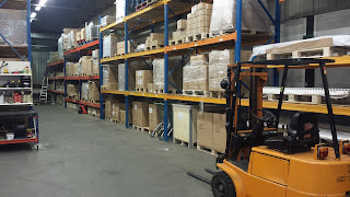 shop shelving in warehouse