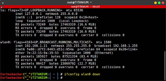 ifconfig wlan0 down