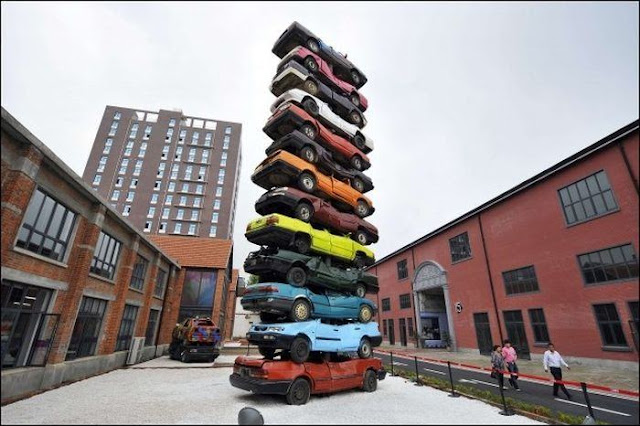 Tower of Old Cars in China