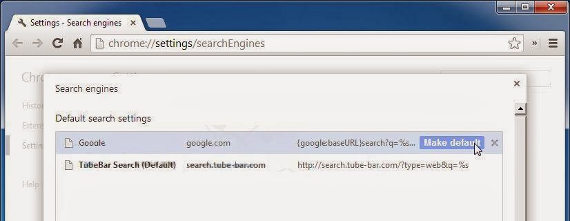 Eliminar TubeBar Toolbar y Search.Tube-Bar.com 