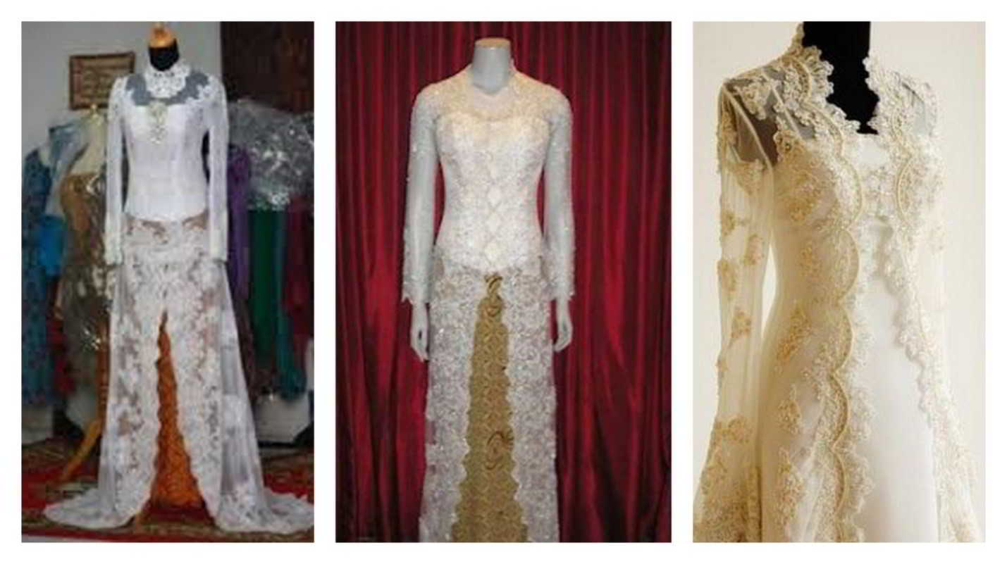 15 model kebaya  pengantin  warna  putih putih gold dan 