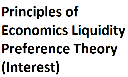 ICS FA ICom Notes Class XI Principles of Economics Liquidity Preference Theory (Interest) fsc notes