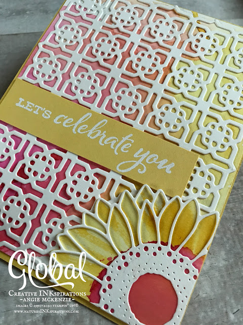 By Angie McKenzie for Global Creative Inkspirations; Click READ or VISIT to go to my blog for details! Featuring the new Celebrate Sunflowers Bundle and the Many Medallions Dies from the 2020-21 Annual Catalog; #celebratesunflowersbundle #celebratesunflowersstampset #sunflowerdies #manymedallionsdies #waterpainters #watercoloring #stampingtechniques #cardtechniques #stampinup #handmadecards #stampinupinks #birthdaycards 