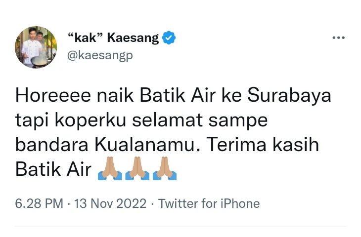 Koper Kaesang Nyasar ke Medan, Padahal Naik Batik Air ke Surabaya