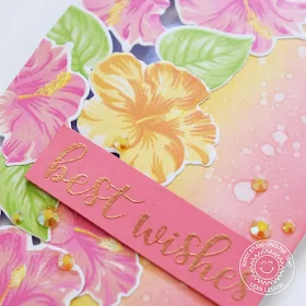 Sunny Studio Stamps: Hawaiian Hibiscus Everyday Greetings Floral Best Wishes Card by Lexa Levana