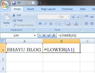 CHANGING THE FORMULA SMALL CAPS IN EXCEL-BHAYU BLOG