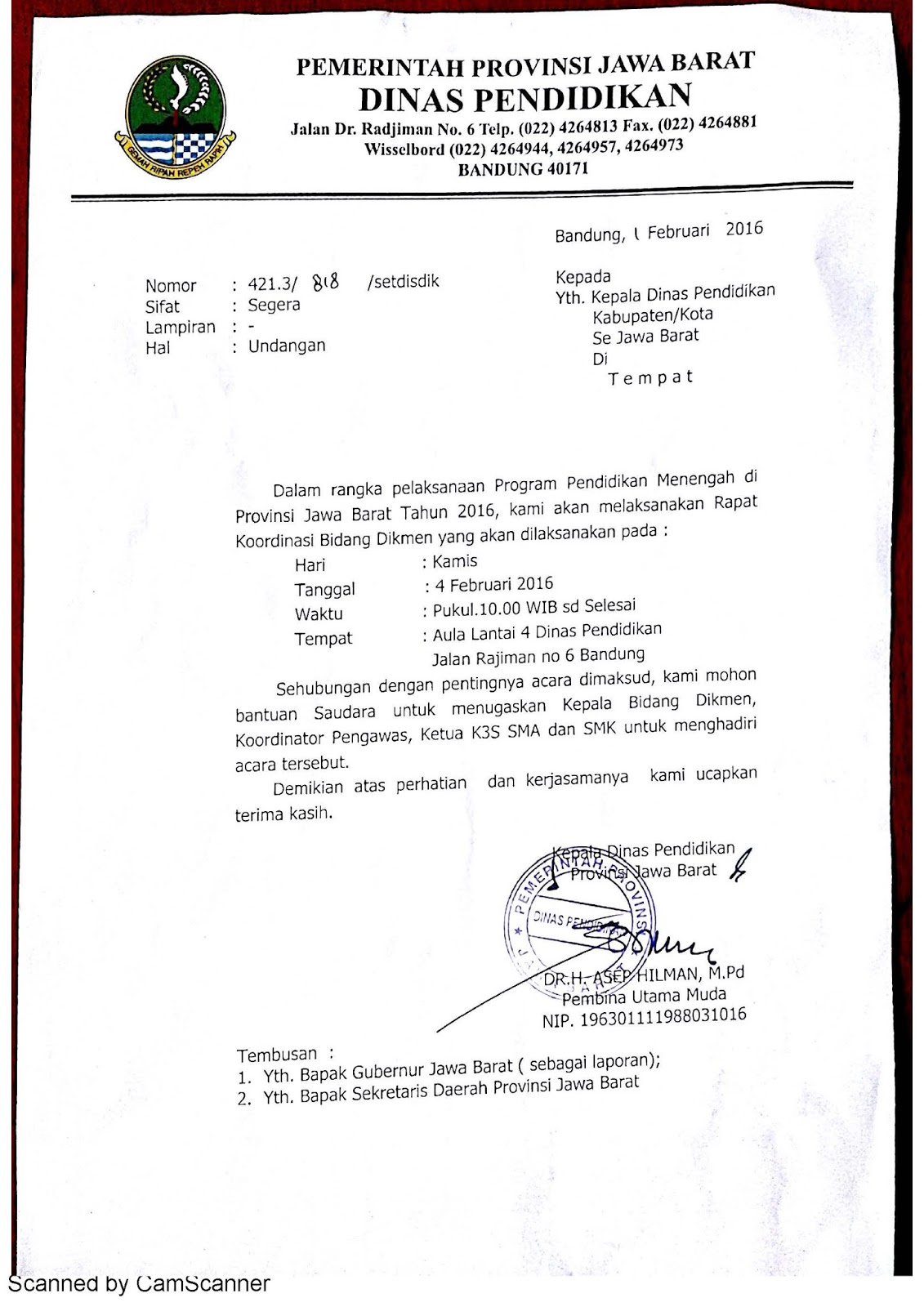 Contoh Surat Untuk Gubernur Jawa Barat
