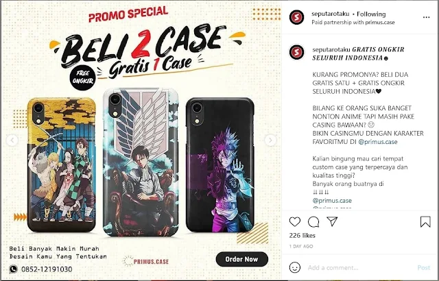 Paid Promote Costum Case Instagram