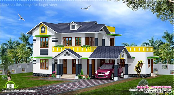 sloping roof house