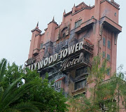 We went to a Disney Theme park yesterdaya gift from friends. (the twilight zone tower)