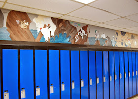 student art above the lockers