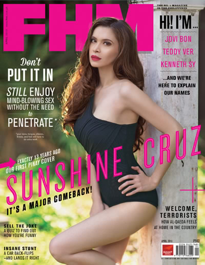 Sunshine Cruz FHM Philippines April 2013 Cover Girl