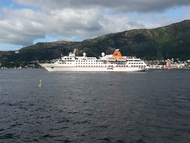 Luxury expedition cruise ship MS Hanseatic in Bergen, Norway; Hapag-Lloyd