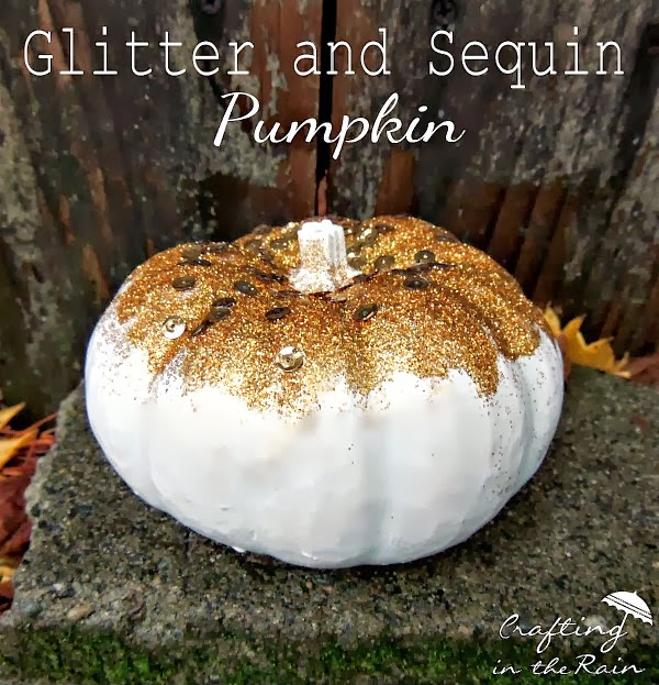 Glitter and Sequin Pumpkin from Crafting in the Rain  |  25 Creative DIY Pumpkins at www.andersonandgrant.com