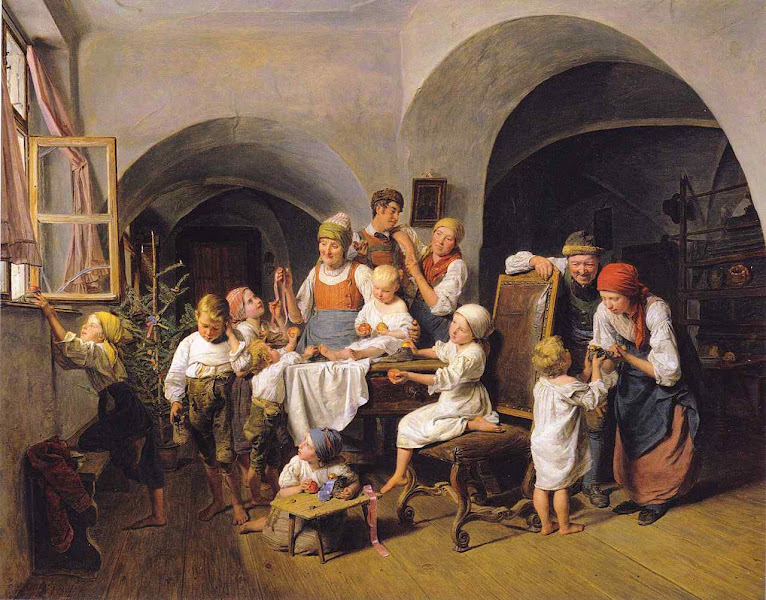 Cena familiar matutina, Ferdinand Georg Waldmüller (1793 – 1865)