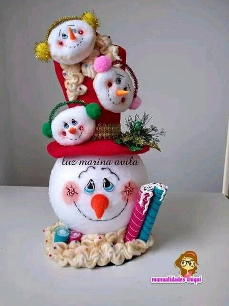 Molde de natal enfeite de mesa boneco de neve em feltro para imprimir grátis  - Molde para Artesanato
