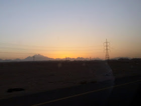 Sunset from a desert road in Egypt