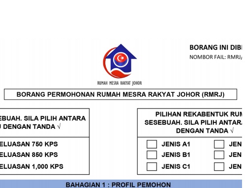 Borang Permohonan Rumah Mesra Rakyat Johor RMRJ | Panas