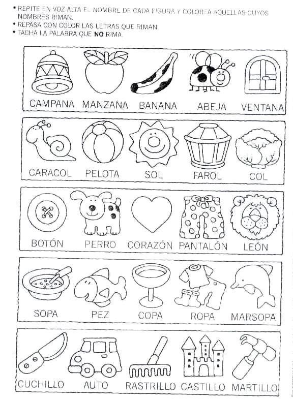 Jogo Das Rimas Para Colorir Fichas Infantiles: Fichas de rimas para imprimir