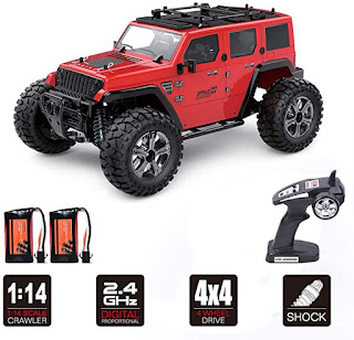 Rc Cars Off Road 4wd - Roterdon Rc Toys 1/14 Remote Control Car Cross-Country Monster Truck Crawler 4WD High Speed 2.4GHz Racing Vehicle Radio Control Trucks for Adult & Mens Red