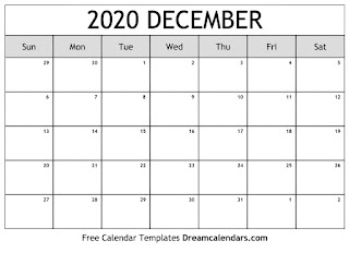 Free Printable Calendar December 2020